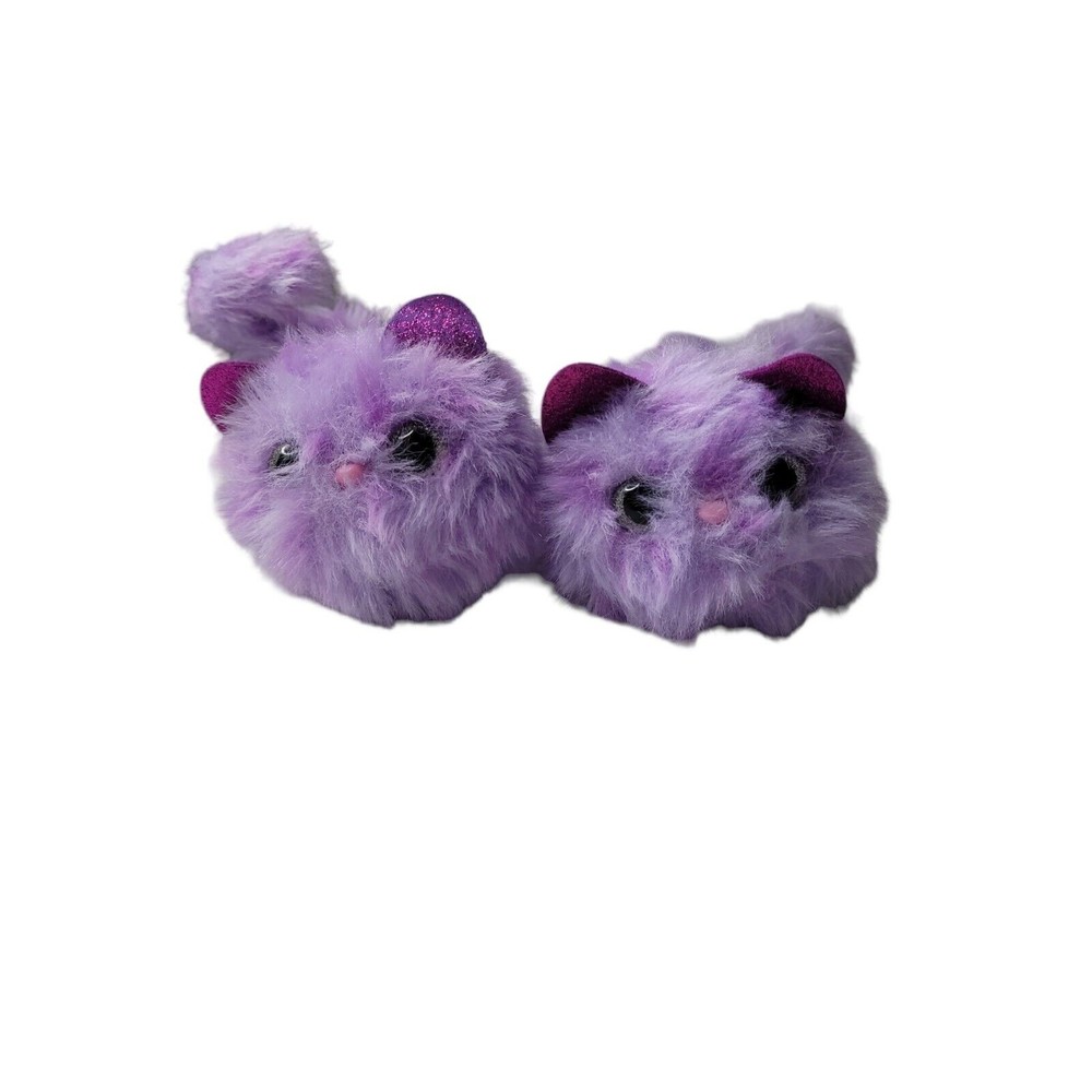 Lot Of 2  Pomsies Wearable Interactive Cat Plush Animal Toy Purple